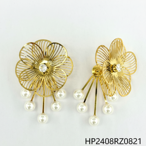 Set di gioielli in acciaio inossidabile da donna accessori moda tra cui anello bracciale collana orecchini di perle-commercio all'ingrosso - Product Image 1