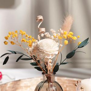 Lujoso difusor de caña con flores secas sin fuego para uso doméstico en la sala de estar-Material de vidrio - Product Image 1