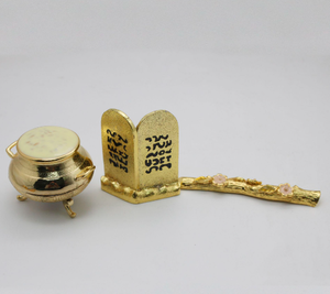 <span class=keywords><strong>3</strong></span> ukuran 10 peralatan kuil perintah, stoples emas, Aaron's tumbuh staf Ark of The agreant tembaga patung - Product Image 3