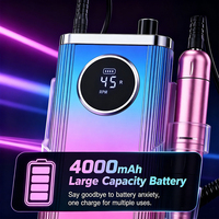 Taladro de Uñas Portátil Recargable de 45000 RPM, 4000 mAh, Tipo C, Máquina Profesional para Pulir Uñas para Salón y Hogar