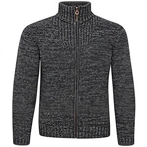 Customizable <b>Mens</b> <b>Full</b> <b>Zip</b> Knit <b>Cardigan</b> Turtleneck Sweater Jacket Technical Fabric Business Casual Autumn Fleece Bulk Wholesale - Product Image 1