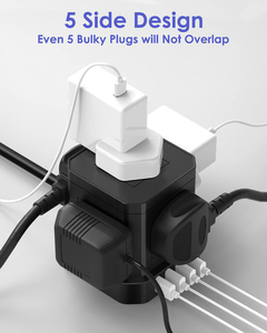 <strong>USB</strong> C Cube <strong>Extension</strong> <strong>Lead</strong> 5 Way Cube Power Strip with 4 <strong>USB</strong> Slots Multi Plug <strong>Extension</strong> - Product Image 5