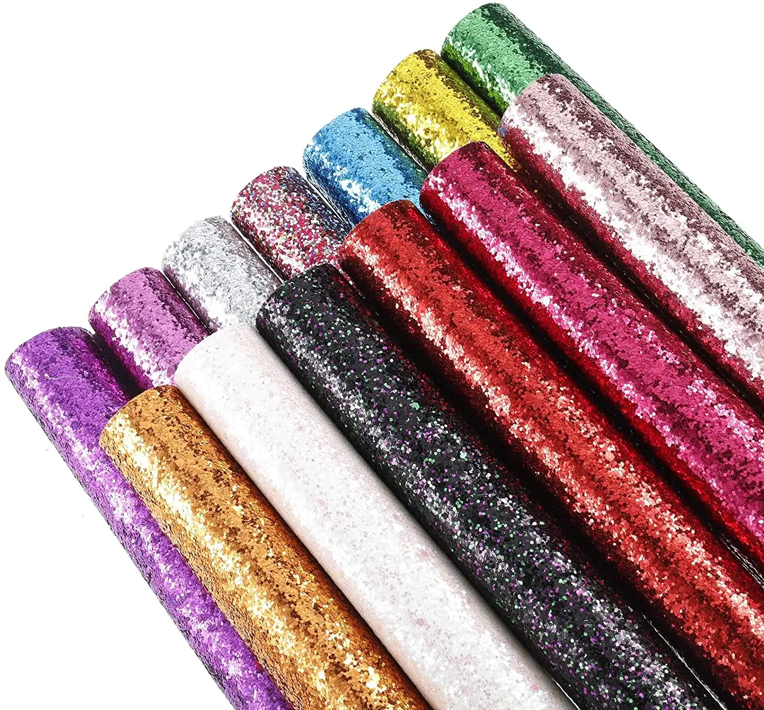 Shiny Glitter Fabric Faux Leather Fabric Sheets 6.3 x 8.3 Inch(16 x 21cm) Bright Solid Colors Texture Jewelry Making Kit for Mak