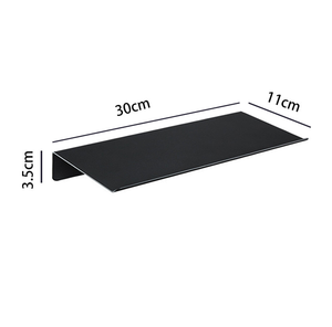 40CM Stainless Steel Storage Rack <strong>Floating</strong> Bathroom <strong>Shelf</strong> Wall Mounted <strong>Black</strong> Display <strong>Shelves</strong> - Product Image 2