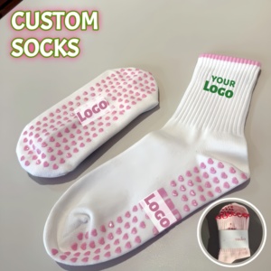 <span class=keywords><strong>Chaussettes</strong></span> de yoga pour femmes POPSOX, design personnalisé, faible MOQ, respirantes, pour fitness et Pilates, antidérapantes, avec grip personnalisé. - Product Image 4