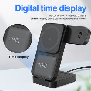 Producto de Moda, <span class=keywords><strong>Cargador</strong></span> Inalámbrico Plegable de 15W, 5 en 1, con Pantalla Digital de Hora, Rotación para Múltiples Dispositivos, para Oficina, Personalizable - Product Image 2