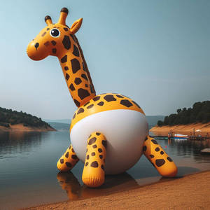 Usine personnalisée nouveau design gonflable hermétique <span class=keywords><strong>girafe</strong></span> mascotte soufflant <span class=keywords><strong>de</strong></span> l'air gonflable graisse <span class=keywords><strong>girafe</strong></span> sauter animaux eau flottant - Product Image 4