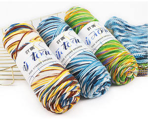 Super Promotion Fil Volumineux Fantaisie 100% Acrylique pour Crocheter et Tricoter Couleurs Mélangées pour Bébé, 5 Brins, Lait Coton, <span class=keywords><strong>Pelote</strong></span> <span class=keywords><strong>de</strong></span> 100g - Product Image 4