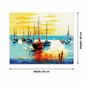 Kit Pittura con Numeri Barca a Vela Paesaggio Marino 50x40cm Set Arte su Tela Fai da Te con Colori Acrilici Numerati per Decorazione Casa - Product Image 2