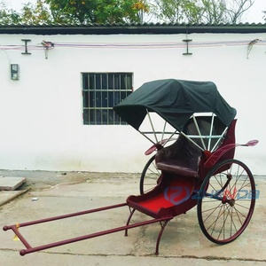 Rickshaw romantique et classique, de haute qualité, très vendu, rouge, chariot à traction manuelle, transport spécial - Product Image 3