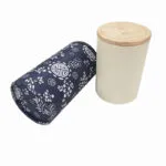 Boîte d'emballage alimentaire cylindrique en papier kraft noir rond en carton personnalisé avec couvercle en métal