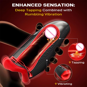 リアルなオーラルセックスマスターベーションカップ LCDスクリーンディスプレイ付き 吸引と振動モード USB充電式 男性用セックストイ - Product Image 5