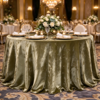 Nappe ronde en velours écrasé, nappe brillante en velours glacé pour mariage, banquet, hôtel et décoration de table d'anniversaire