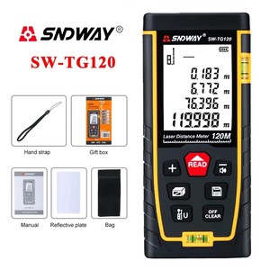Medidor Láser SNDWAY 50M 70M 100M 120M, Cinta Métrica Digital con Medición de Área y Volumen, Autocalibración - Product Image 5