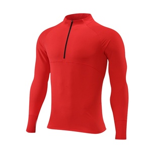 Men's Outdoor Sports Long-sleeved Half-zip Stand-up Collar Running Quick-drying Casual Solid Color T-shirt Ready to Print <b>LOG</b> - Product Image 6