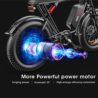 Vélos de montagne électriques pliants XIMO 55 miles 7 vitesses haute vitesse tout-terrain en alliage d'aluminium avec batterie au lithium pour adultes, livraison gratuite