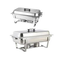 SUNMAX Ensemble de chauffe-plats Buffet en acier inoxydable 9L avec couvercle suspendu en acier inoxydable Design de luxe pour la restauration et les événements