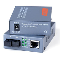 Convertidor de Medios de Fibra Gigabit 10/100/1000Mbps, Transceptor Óptico Monomodo de Fibra Única, Carcasa de Aluminio, Plug & Play