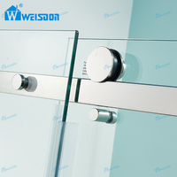 Cabine de douche en verre trempé sans cadre en acier inoxydable Weisdon, installation facile