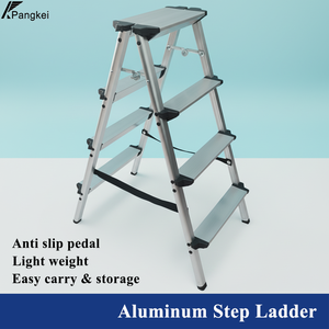 <span class=keywords><strong>Escalera</strong></span> Plegable Multifuncional de Aluminio de Doble Cara con 4 Peldaños, Diseño en Espiga, Ahorra Espacio, <span class=keywords><strong>para</strong></span> Uso en el Hogar/Cocina - Product Image 1