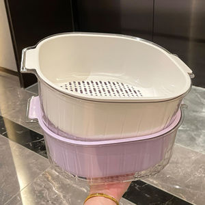 Zhuangye Panier de lavage et d'égouttage double couche en plastique épaissi pour légumes, fruits et riz, pour cuisine - Product Image 1
