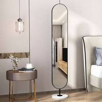Miroir sur pied pleine longueur personnalisé tendance pour filles, mobilier de chambre et de salon, en verre