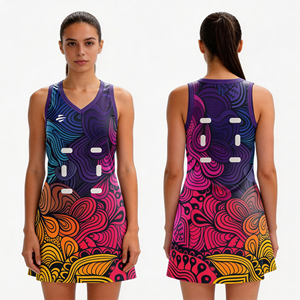 Vestidos de Netball para Mujer, Ropa de Netball Femenina, Uniformes de Netball Sublimados Personalizados de Fábrica, Diseño de Uniformes de Equipo - Product Image 1