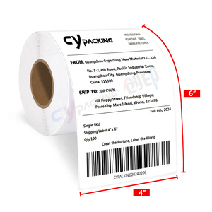 Trực tiếp nhiệt vận chuyển nhãn 4x6inch nhiệt nhạy cảm dầu bằng chứng không thấm nước tự dính giấy nhãn dán A6 cuộn 100*150 - Product Image 5