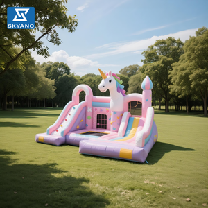 Château gonflable licorne, château gonflable d'intérieur pour enfants avec toboggan et trampoline - Product Image 2