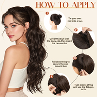 Extensions de cheveux synthétiques bouclées en fibre Kanekalon Futura, postiches queue de cheval à clipser avec cordon de serrage, vente en gros