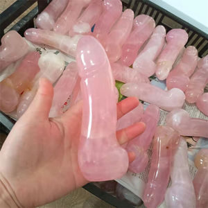 Middelgrote Ongeveer 14Cm Natuurlijke Handgemaakte Gepolijste Roze Kristallen Massage <span class=keywords><strong>Dildo</strong></span> Rose Crystal <span class=keywords><strong>Penis</strong></span> Genitaliën - Product Image 3