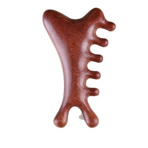 Peine de Masaje Ergonómico Cuatro en Uno de Sándalo, Herramienta Facial Gua Sha para el Cuero Cabelludo, Masajeador Corporal de Madera de Dientes Anchos para Relajación y Cuidado del Cabello - Product Image 2