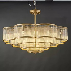 ห้องนั่งเล่นยุโรปตกแต่งโคมไฟระย้าเหล็กจี้ไฟหรูหราโมเดิร์นทองK9 โคมไฟระย้าเพดาน - Product Image 3