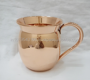 Mug à thé en cuivre massif plaqué or, design classique, à paroi simple, pour boissons chaudes, usage festif, adultes - Product Image 2