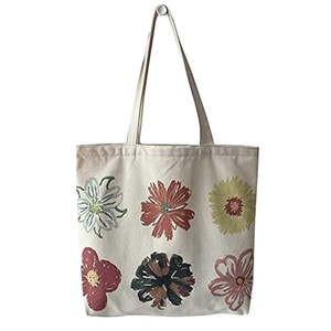 Sacs fourre-tout en toile de coton recyclée, naturels, vierges, personnalisables, avec fermeture éclair - Product Image 1