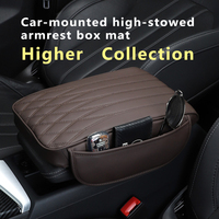 Accoudoir central avant universel en cuir artificiel pour voiture, coussin de siège en mousse à mémoire de forme, rangement latéral, augmentation de la hauteur 32*18*4.5cm