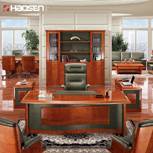 Muebles de oficina modernos para el hogar, Mesa Ejecutiva de escritura en forma de L Boss Ceo con cajones, gabinete de madera y cuero, la mejor silla de escritorio de oficina - Product Image 1