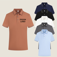 Kaos Polo Bisnis Pria dengan Logo Bordir Kustom, Kaos Polo Golf Seragam Pria Kelas Atas
