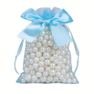 Pre-<b>tied</b> Organza Bag with Bow 15x20cm Drawstring Sheer Organza Bags Mesh Pouch Toy Candy Packaging Jewelry Earring Bag - Product Image 6