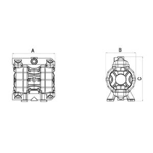 Meclube-028-S055-AB4ที่ดำเนินการทางอากาศปั๊มไดอะแฟรมคู่ mod. ปะเก็น316 Aisi สแตนเลส SS55ใน EPDM - Product Image 3