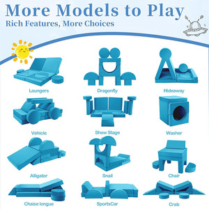 Canapé de jeu modulaire pour enfants, mousse haute densité, formes géométriques, structure d'escalade intérieure, unisexe - Product Image 3