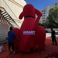 Chien rouge gonflable de décoration d'exposition de style de bande dessinée, ballon gonflable de chien de bande dessinée à vendre