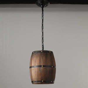 Salle à manger Cuisine Éclairage Rustique Ferme Luminaire Plafond Rétro Vintage Bois Vin Baril Suspension LED 2.1 80 Bois KB - Product Image 3