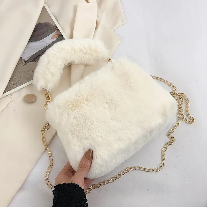 2024 Autumn/winter Fashion New Women's Plush Crossbody Bag And Handbag With Detachable Shoulder Straps