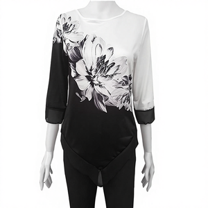 Female Fashion <b>Long</b> Floral Autumn O-neck Blouse Casual Plus Size <b>Tops</b> - Product Image 4