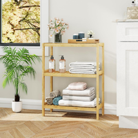 Bamboe badkamerplank, opbergplank, multifunctionele houder voor badkamer, keuken, woonkamer, planten- en bloemenstandaard