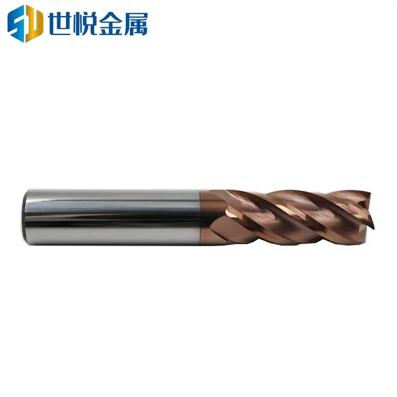 ShiYue HRC55 Tungsten Carbide 4 Flute End Mill for Mould Die Steel Milling Cutting Coating