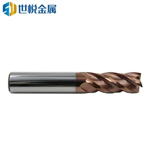 ShiYue HRC55 Carbide de tungstênio 4 Fule Moinho de Extremidade para molde de aço e revestimento de corte