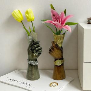 งานประดับตกแต่งรูปปั้นเรซิ่นอีพ็อกซี่รูปดอกไม้สไตล์นอร์ดิกสำหรับตกแต่งห้องนั่งเล่นและห้องนอน - Product Image 2