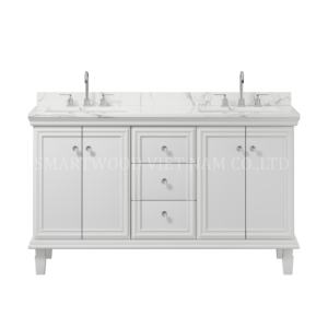 Gabinetes de baño del hotel de los tocadores del fregadero doble de pie de la moda de la nueva llegada con el top del cuarzo - Product Image 6